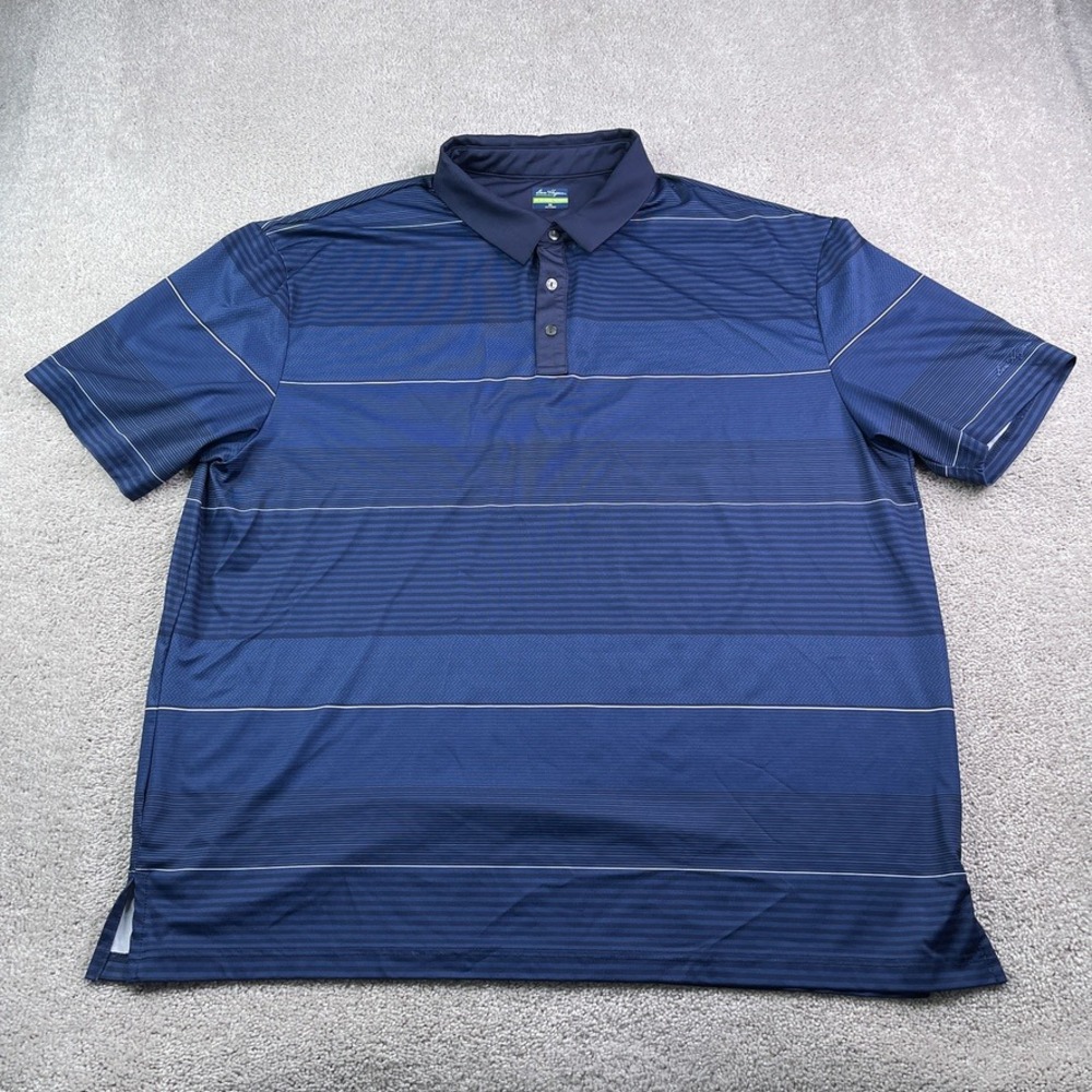 Ben Hogan Polo Shirt‎ Mens 3XL Blue Striped Performance Golf Short Sleeve Active